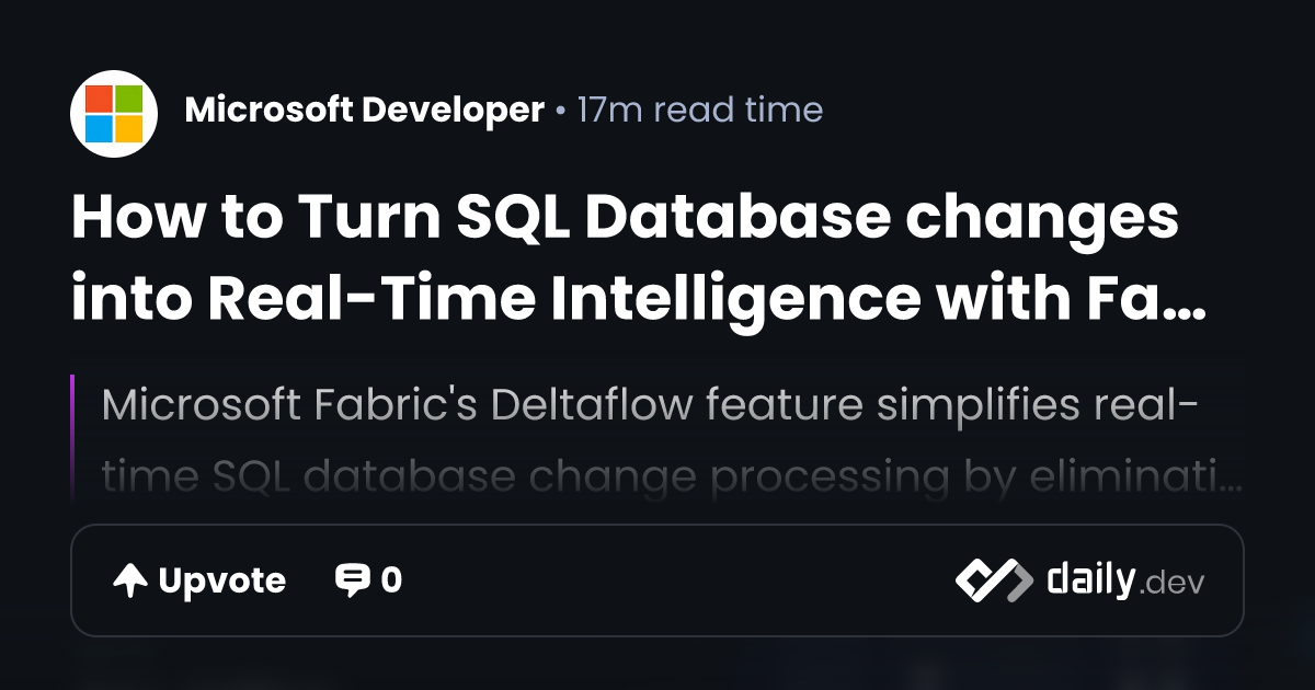 How to Turn SQL Database changes into Real-Time...
