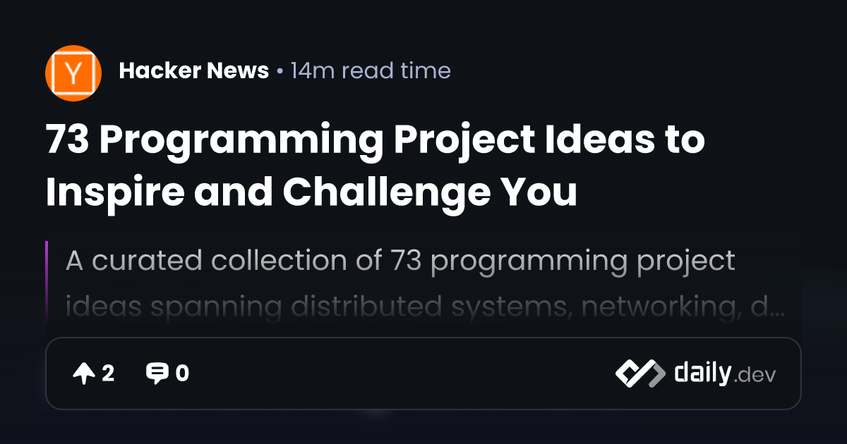 73 Programming Project Ideas to Inspire and Challenge You