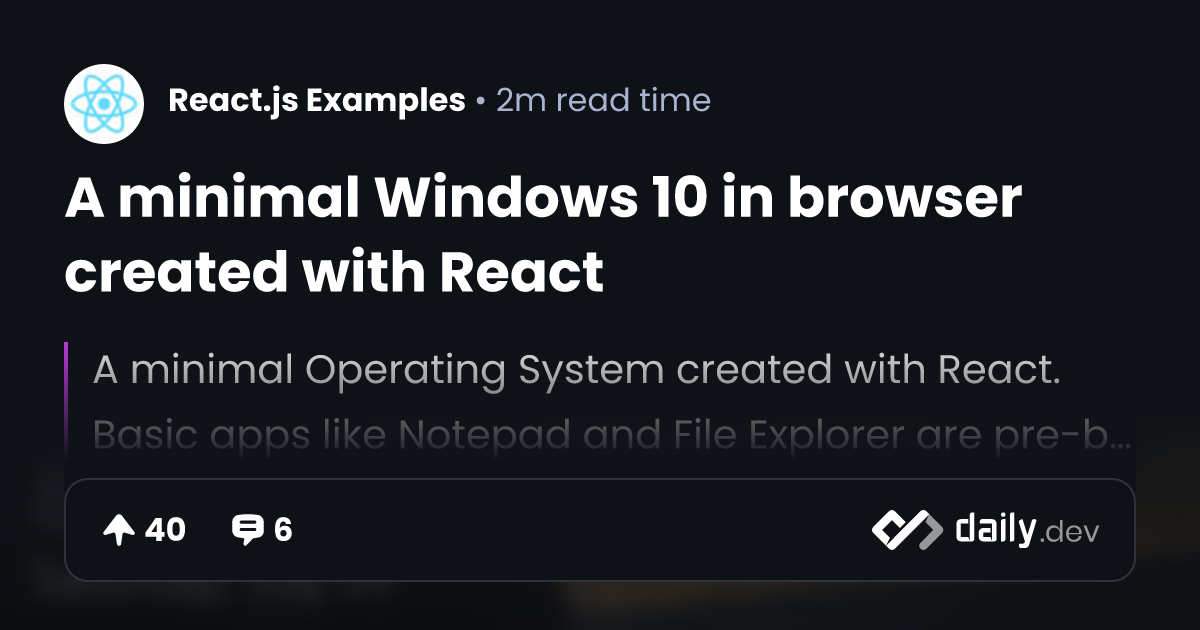 react operating system