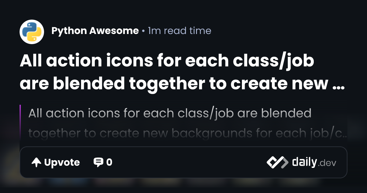 All action icons for each class/job are blended together...