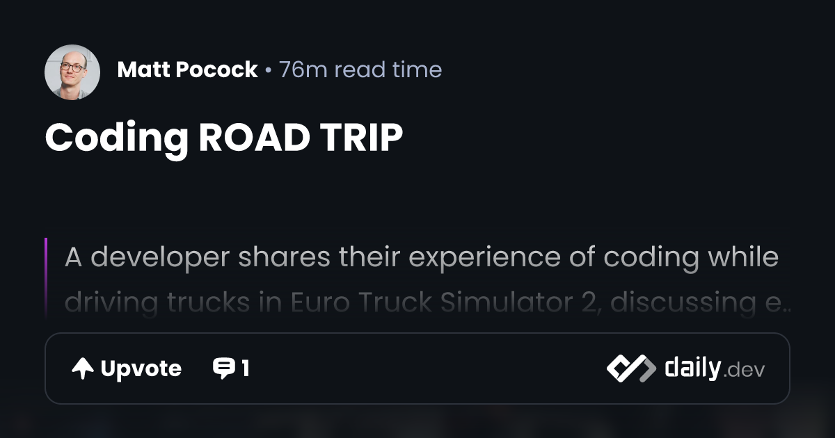 Coding ROAD TRIP | daily.dev