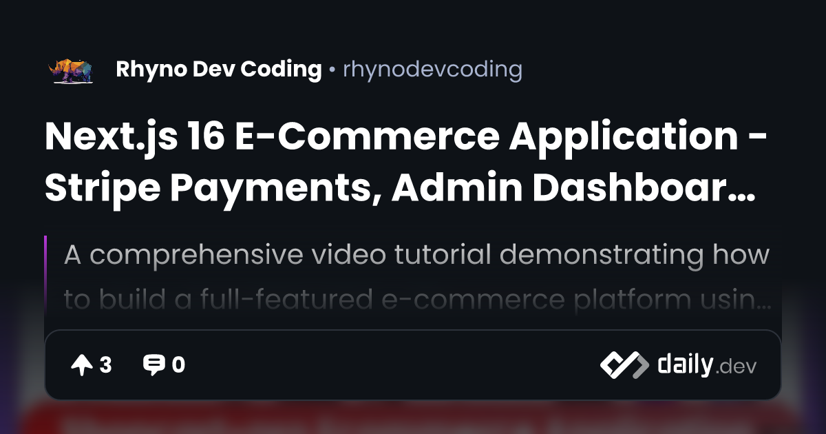 Next.js 16 E-Commerce Application - Stripe Payments,...