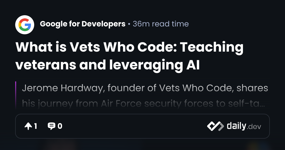 What is Vets Who Code: Teaching veterans and leveraging AI