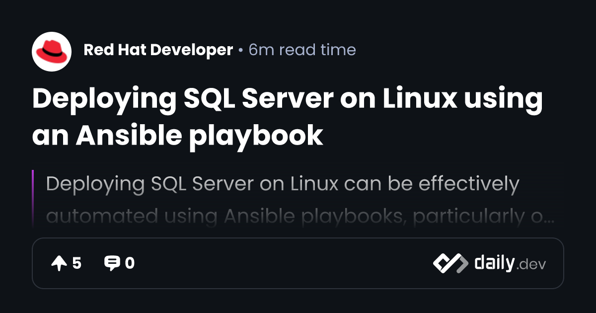 Deploying SQL Server on Linux using an Ansible playbook