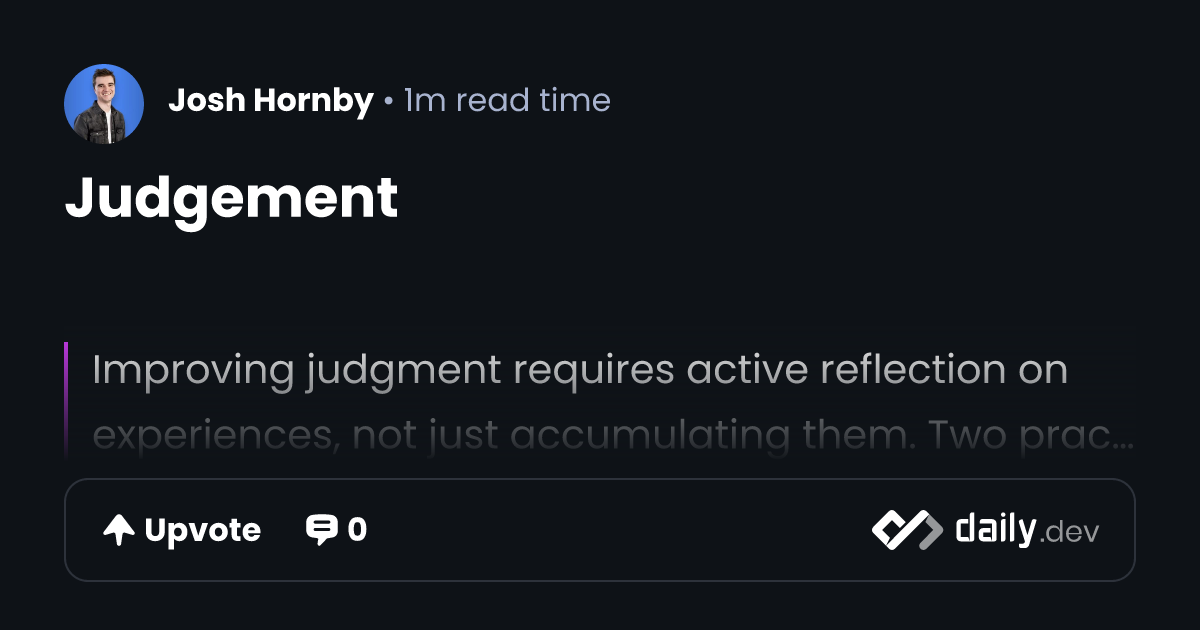 Judgement | daily.dev