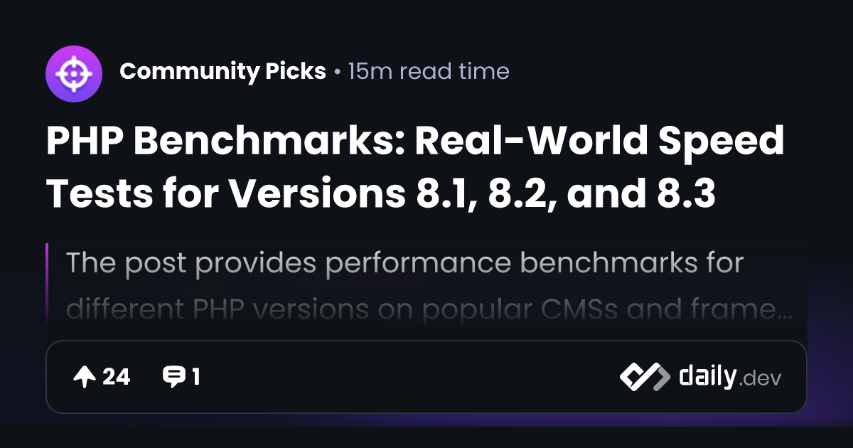 PHP Benchmarks: Real-World Speed Tests for Versions 8.1,...