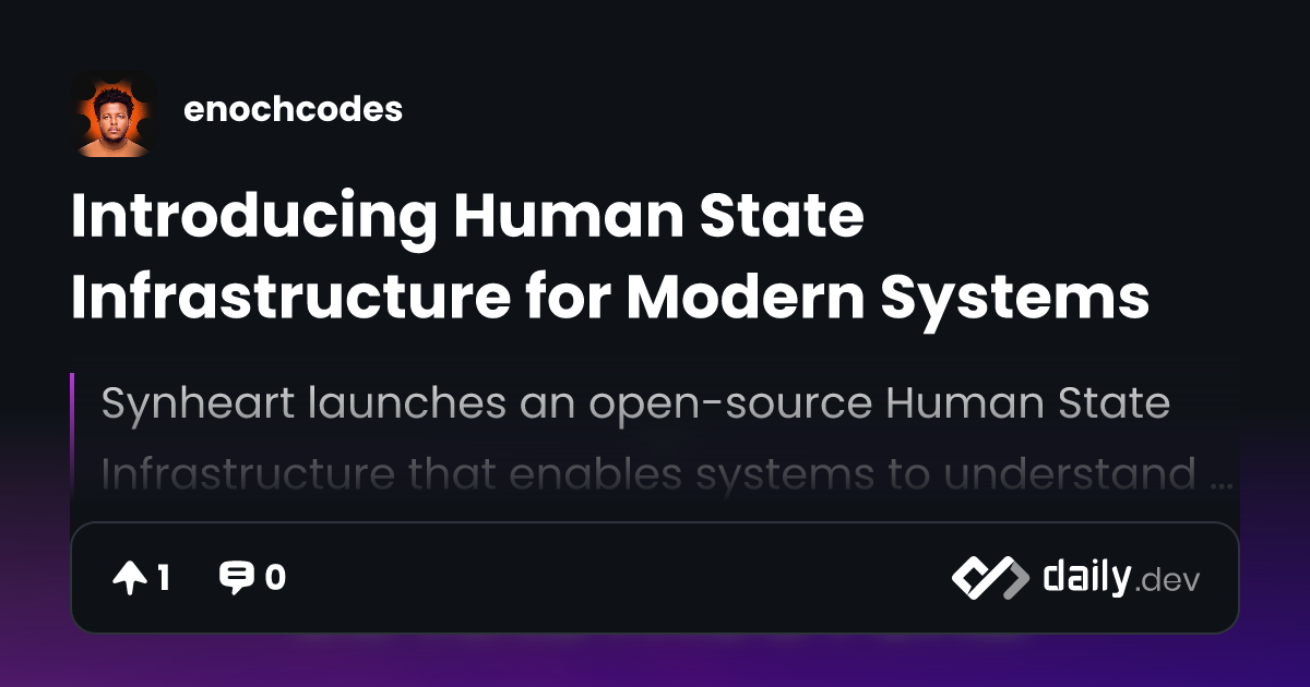 Introducing Human State Infrastructure for Modern Systems