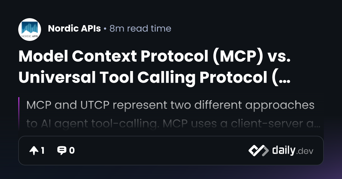 Model Context Protocol (MCP) vs. Universal Tool Calling...