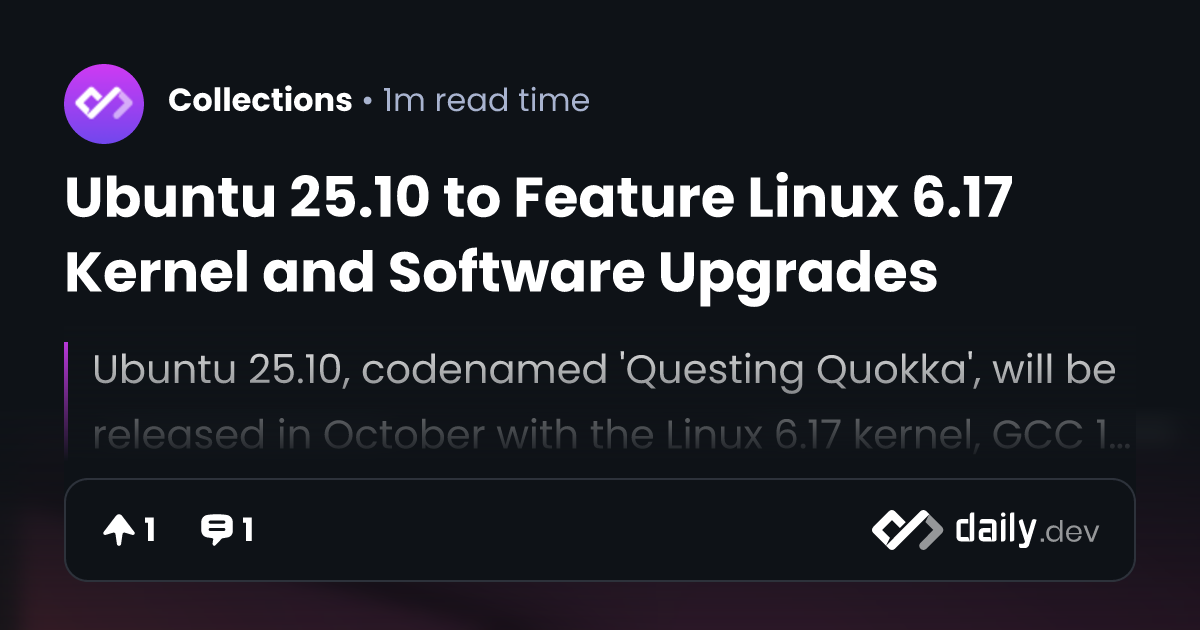 Ubuntu 25.10 to Feature Linux 6.17 Kernel and Software