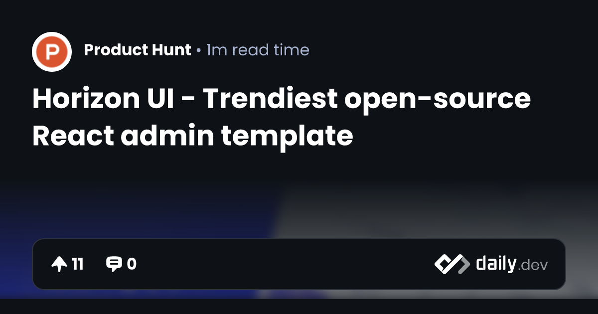 Horizon UI - Trendiest open-source React admin template