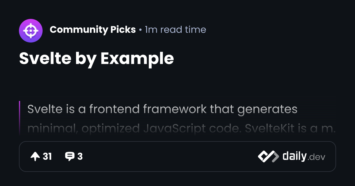 Svelte by Example | daily.dev