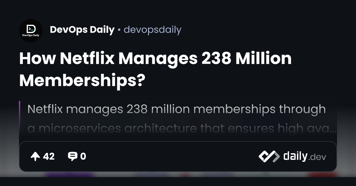 How Netflix Manages 238 Million Memberships? | daily.dev