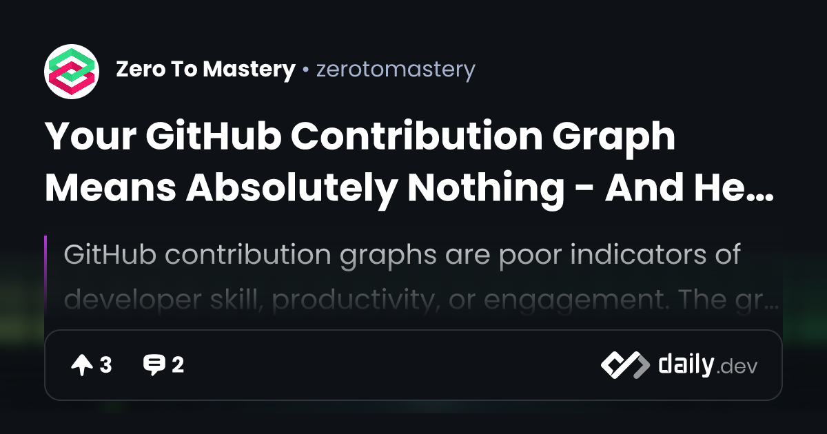 Your GitHub Contribution Graph Means Absolutely Nothing...