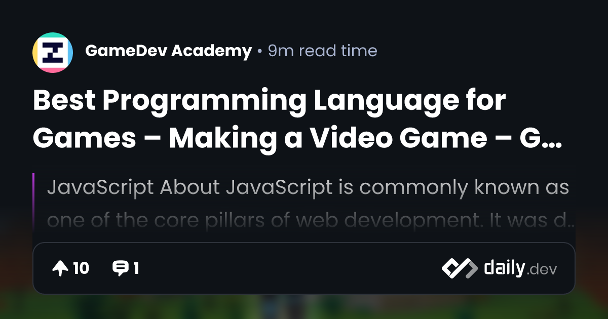 Best Programming Language for Games – Making a Video...
