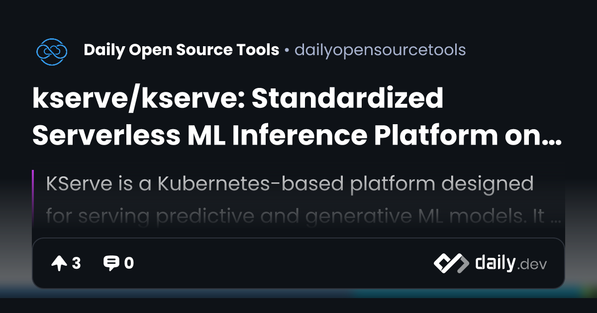 kserve/kserve: Standardized Serverless ML Inference Platform on ...