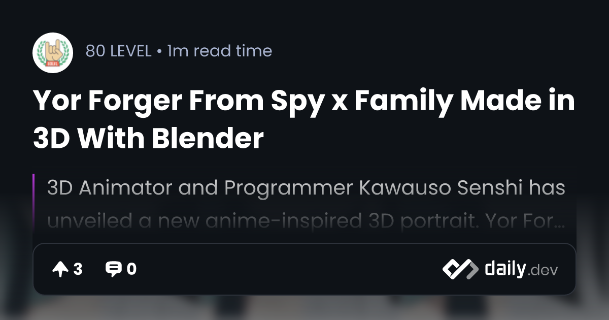 Yor Forger (Spy x Family) - Finished Projects - Blender Artists