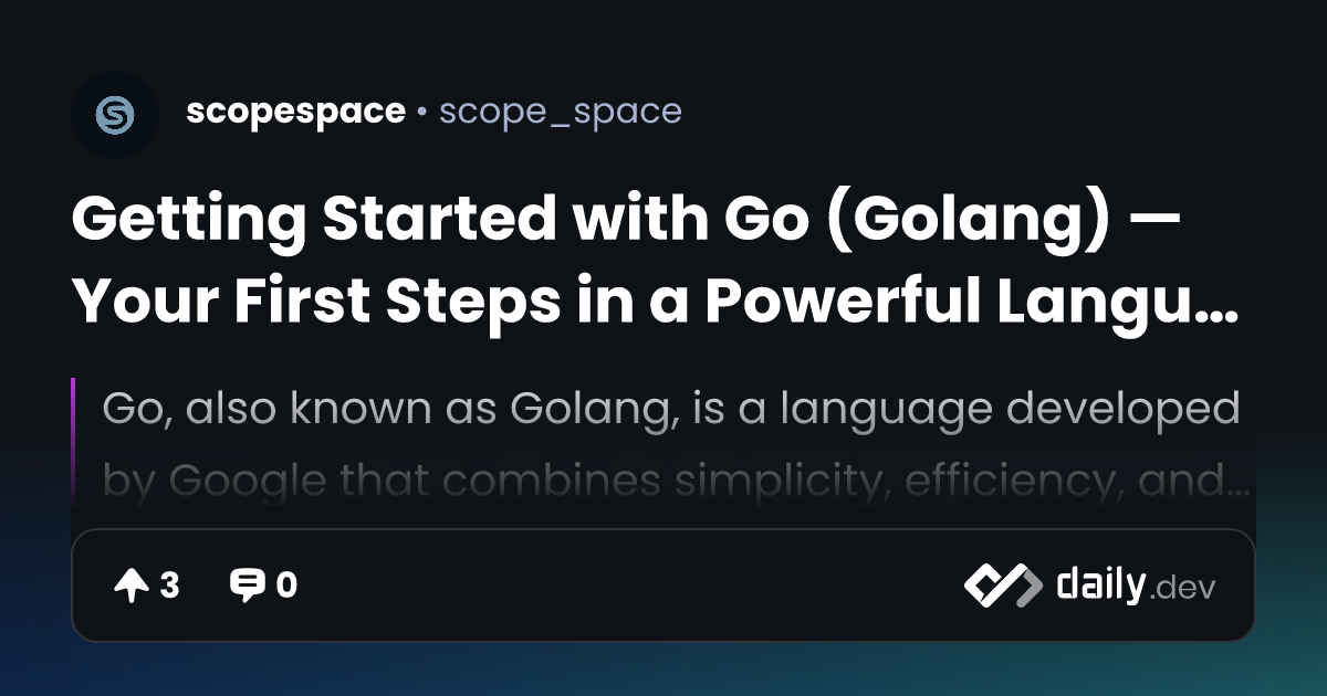 Getting Started with Go (Golang) — Your First Steps in a...