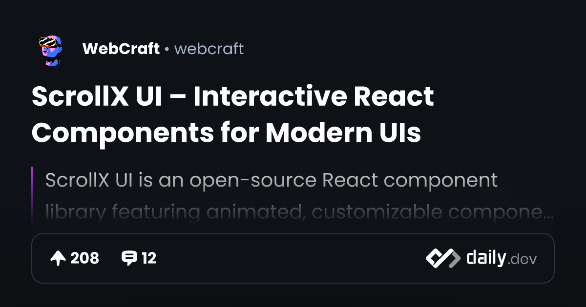 ScrollX UI – Interactive React Components for Modern UIs