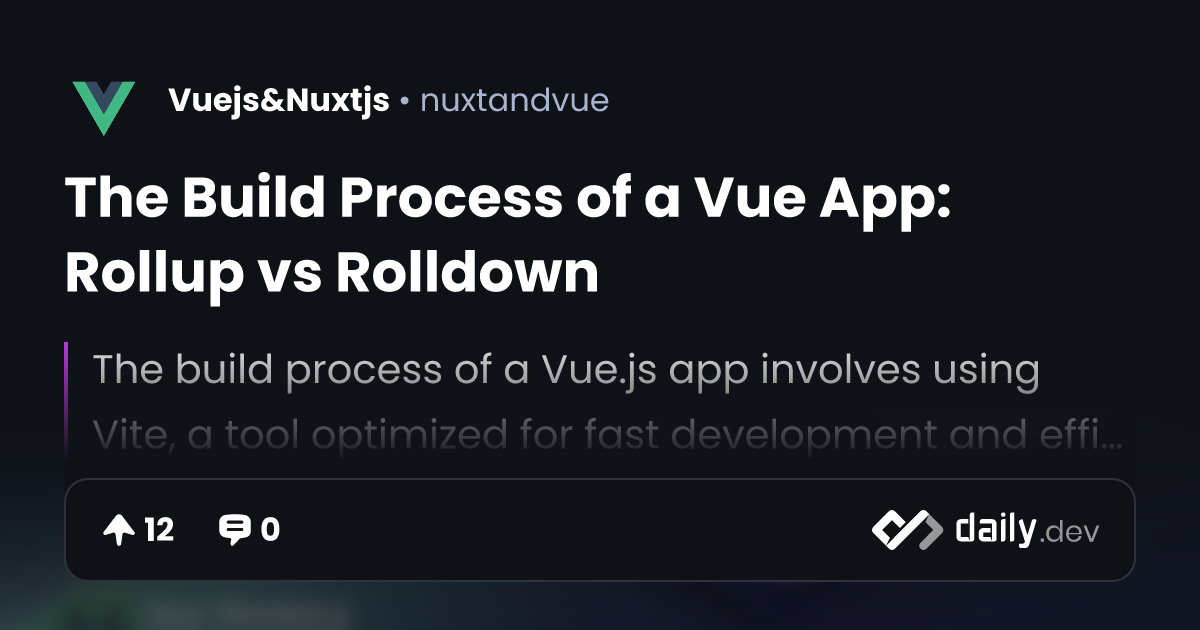 The Build Process of a Vue App: Rollup vs Rolldown