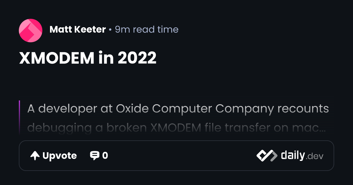 XMODEM in 2022 | daily.dev
