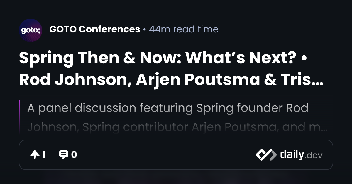 Spring Then & Now: What’s Next? • Rod Johnson, Arjen...