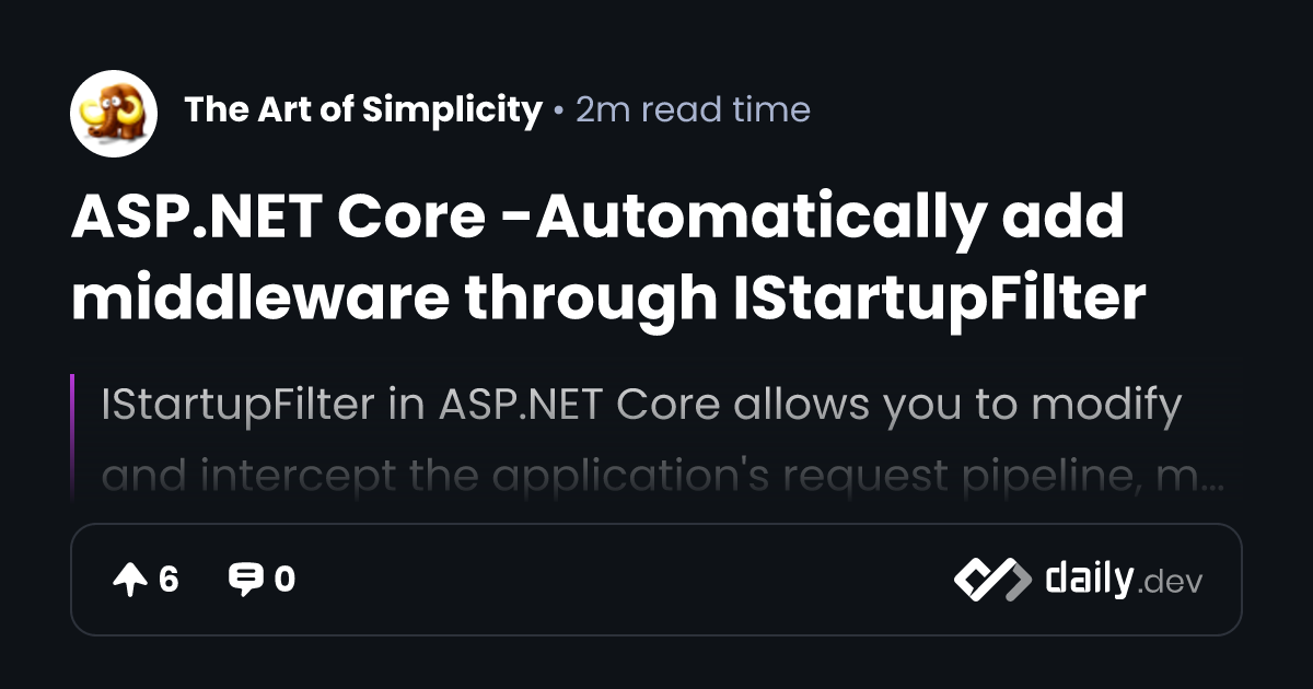 ASP.NET Core -Automatically add middleware through...