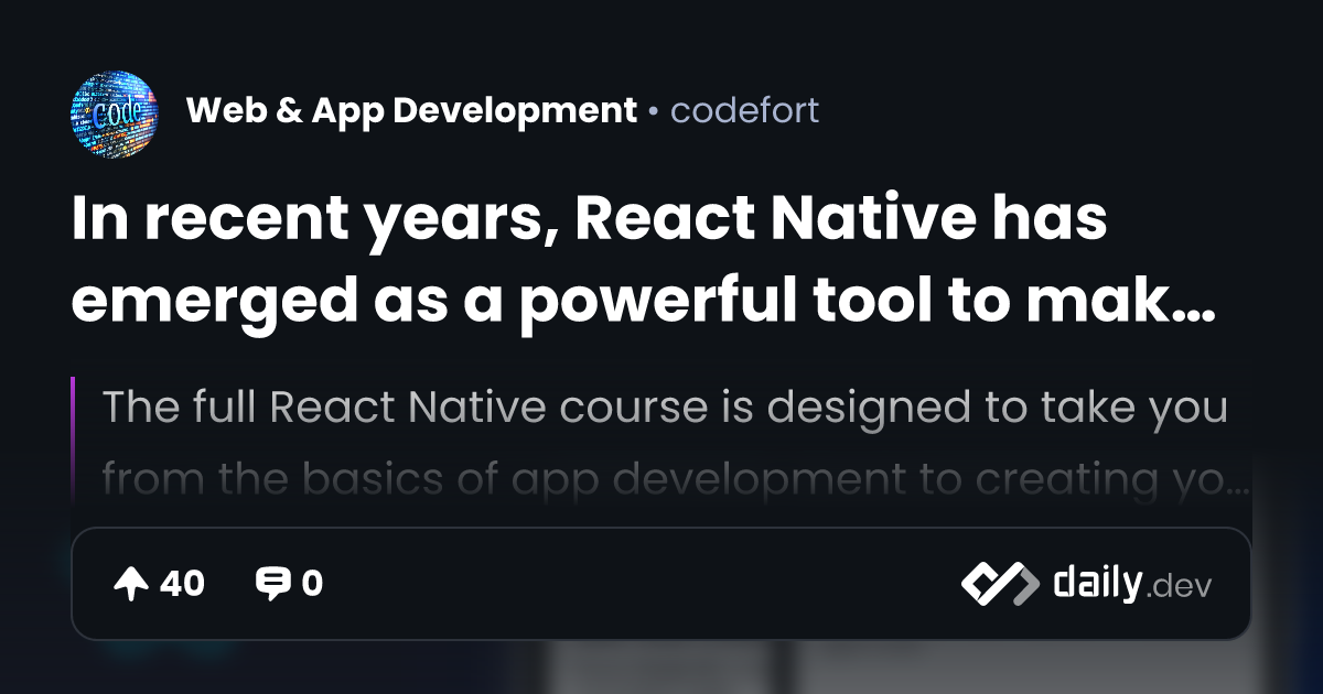 In recent years, React Native has emerged as a powerful...