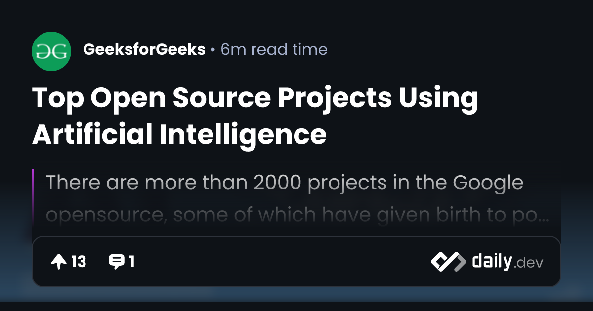 Top Open Source Projects Using Artificial Intelligence