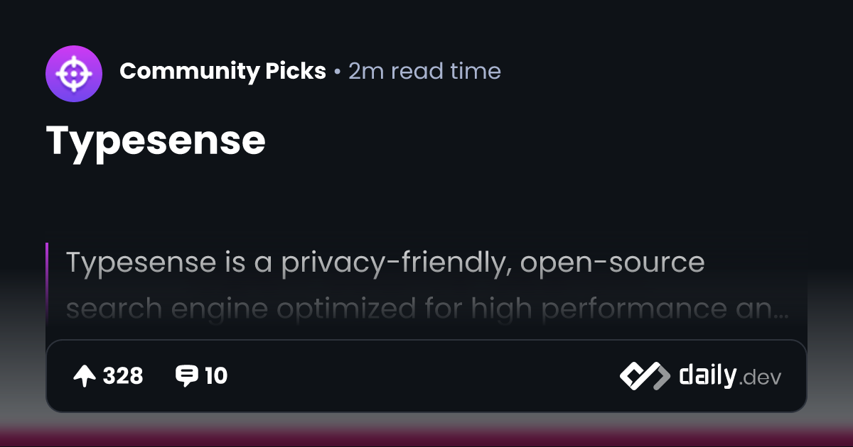 Typesense | daily.dev