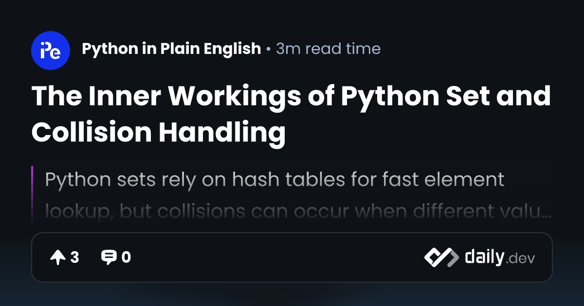 The Inner Workings of Python Set and Collision Handling