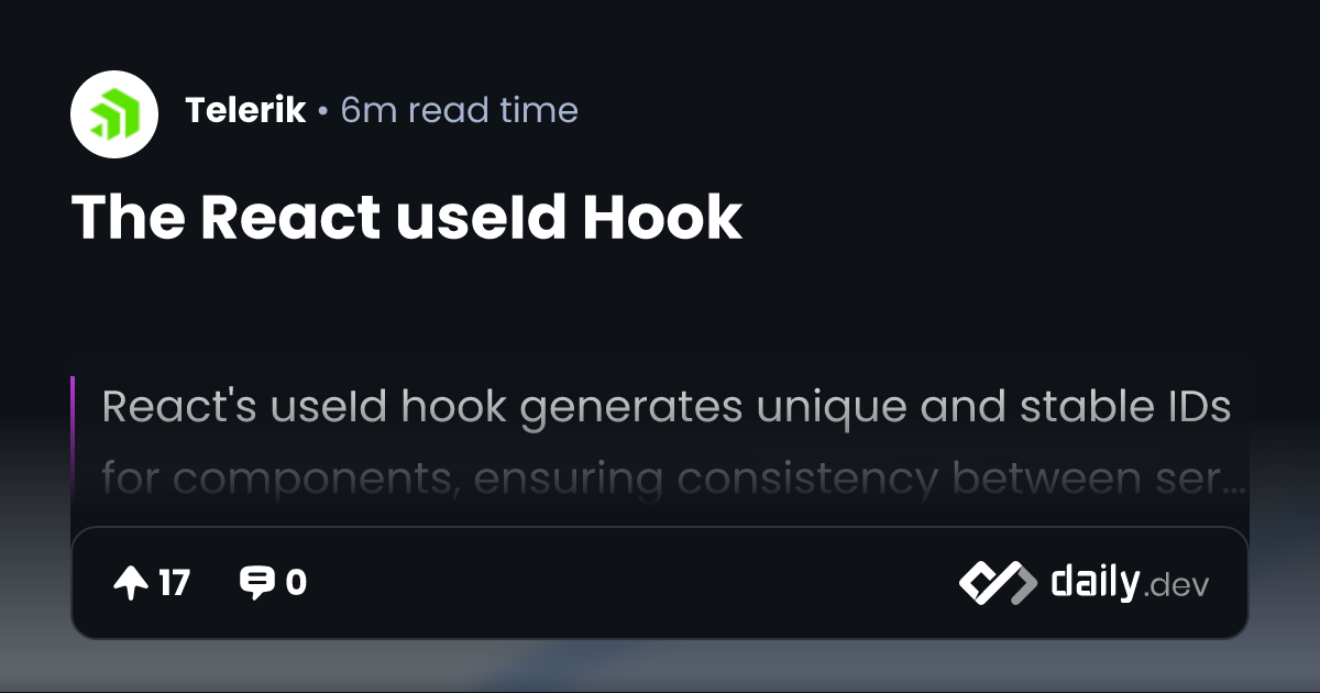 The React useId Hook | daily.dev