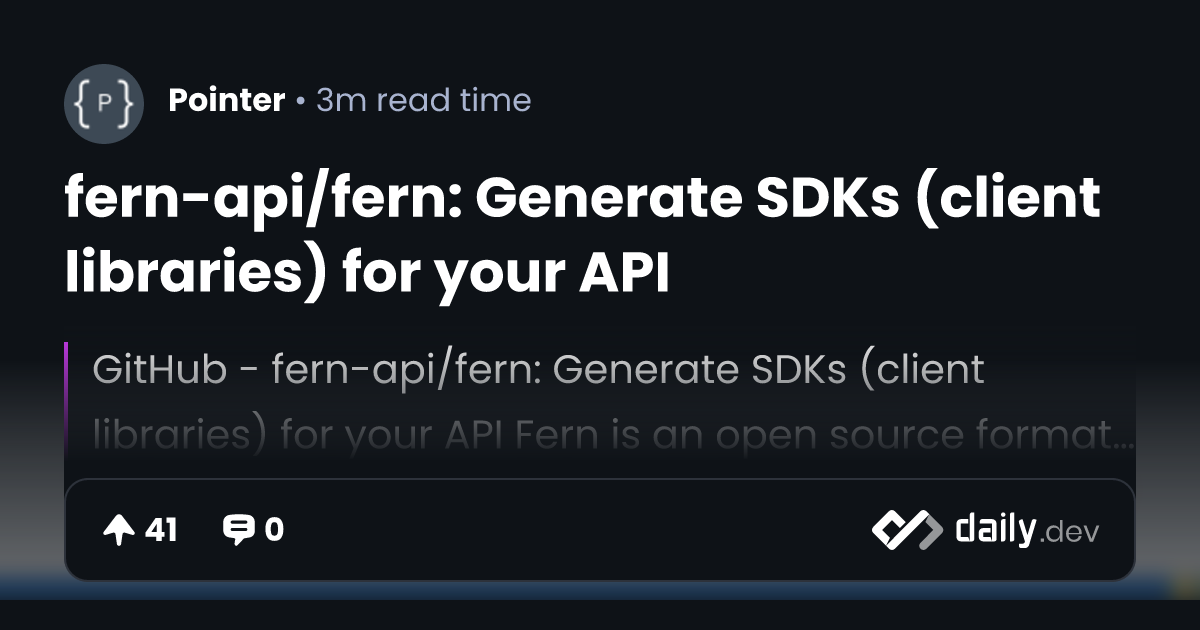 fern-api/fern: Generate SDKs (client libraries) for your API