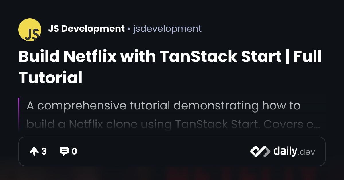 Build Netflix with TanStack Start | Full Tutorial