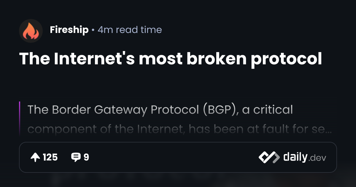 The Internet's most broken protocol | daily.dev