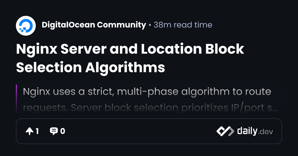 Nginx Server and Location Block Selection Algorithms