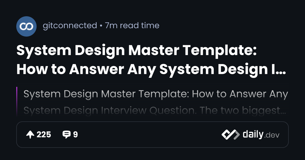 System Design Master Template: How to Answer Any System Design Interview  Question., by Arslan Ahmad