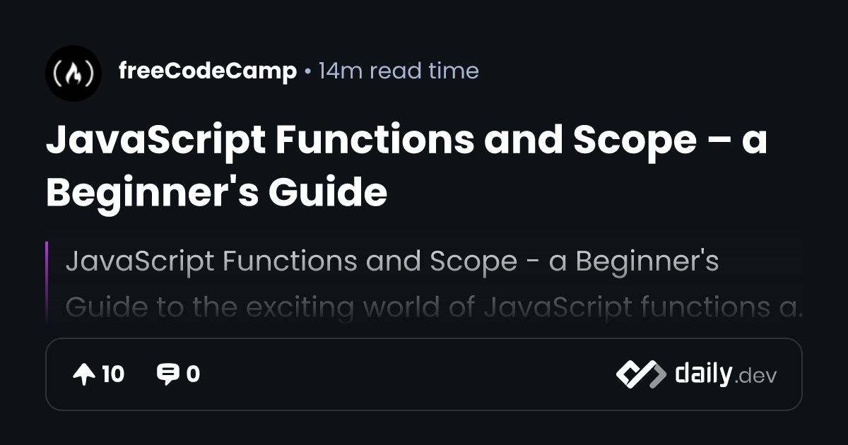 JavaScript Functions and Scope – a Beginner's Guide