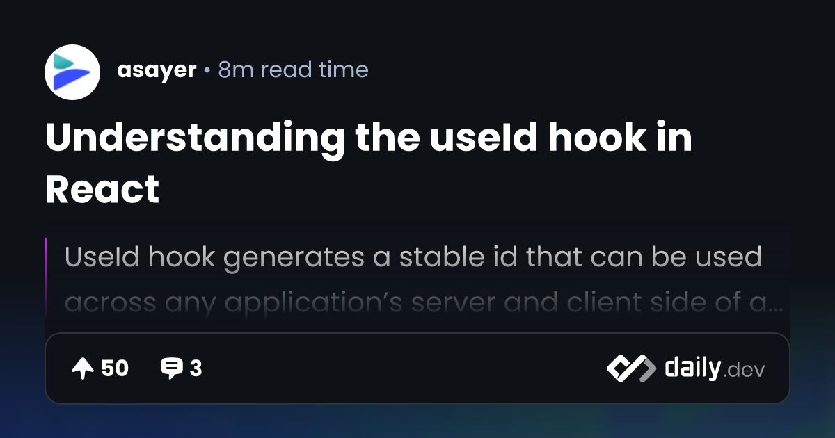 Understanding the useId hook in React | daily.dev