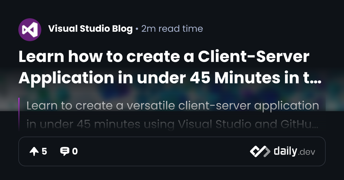 Learn how to create a Client-Server Application in under...