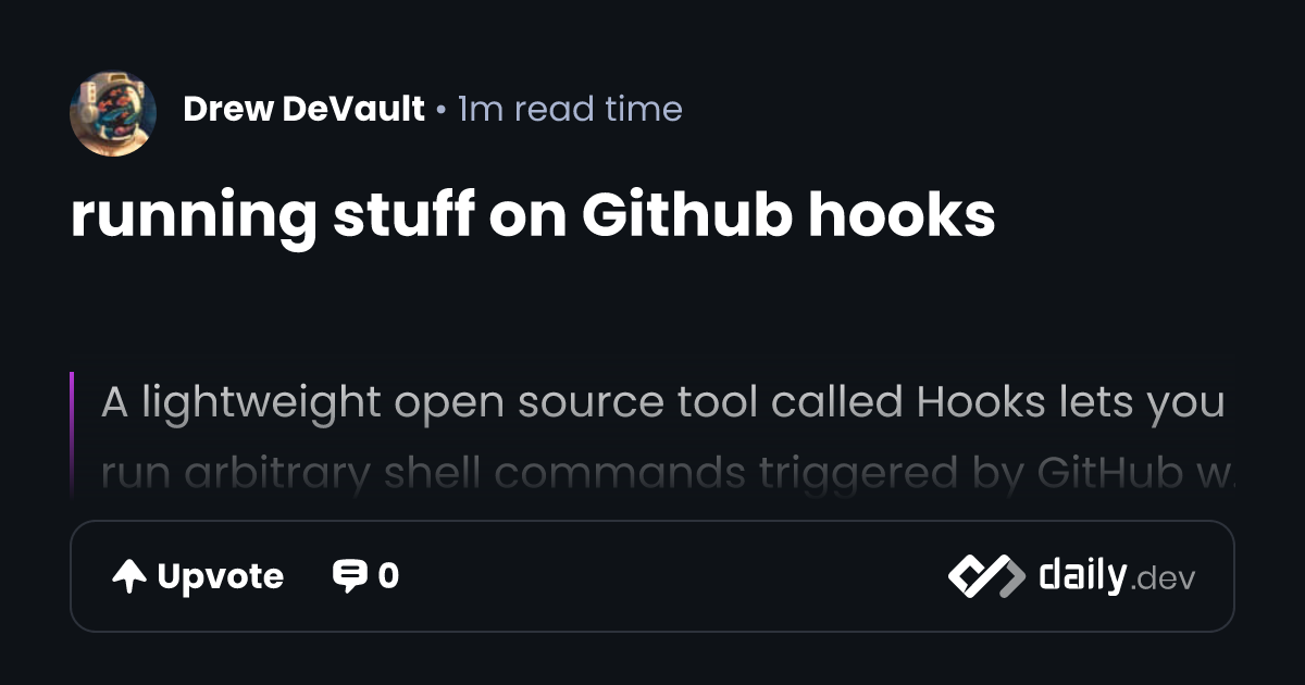 running stuff on Github hooks | daily.dev