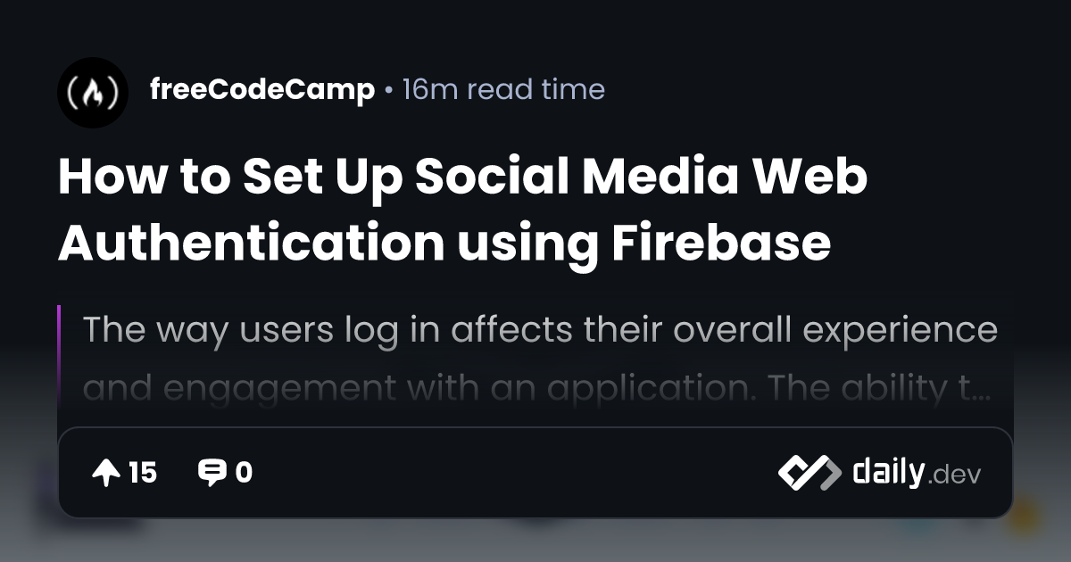 How to Set Up Social Media Web Authentication using Firebase