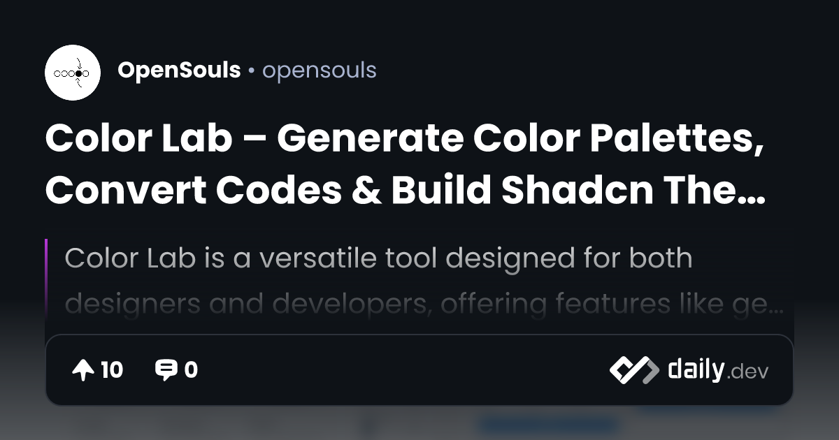 Color Lab – Generate Color Palettes, Convert Codes & Build Shadcn ...