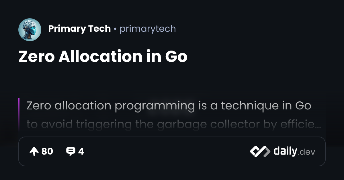 Zero Allocation in Go | daily.dev