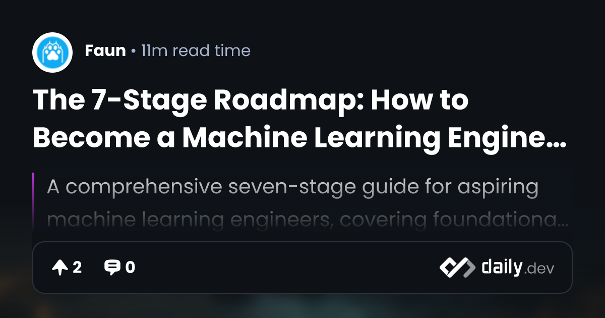 The 7-Stage Roadmap: How to Become a Machine Learning Engineer | daily.dev