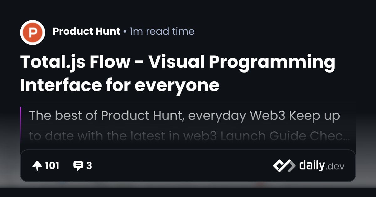 Total.js Flow - Visual Programming Interface for everyone