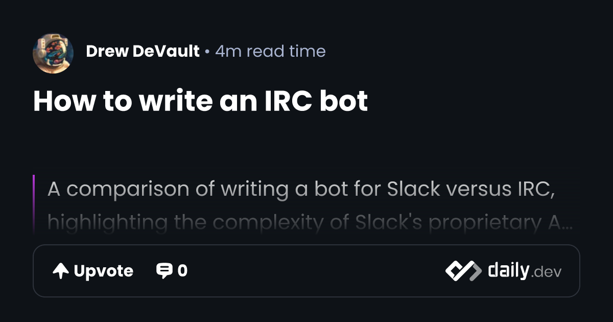 How to write an IRC bot | daily.dev