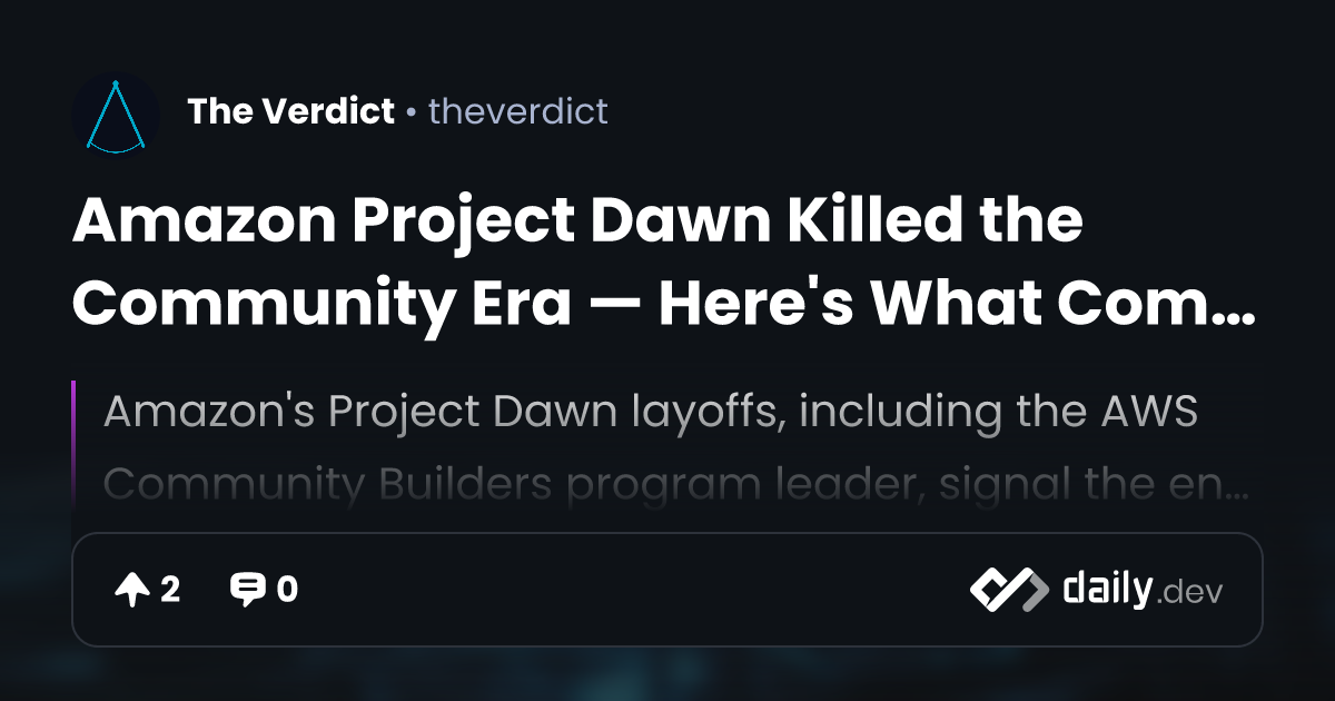 Amazon Project Dawn Killed the Community Era — Here's...