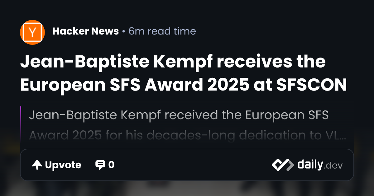 Jean-Baptiste Kempf receives the European SFS Award 2025...