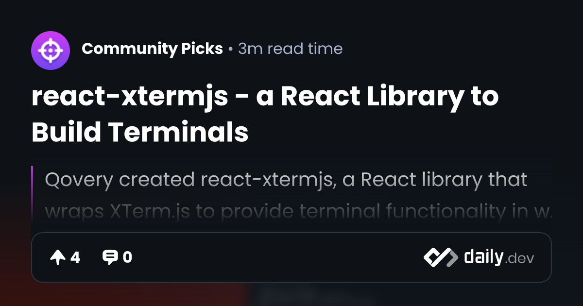 react-xtermjs - a React Library to Build Terminals
