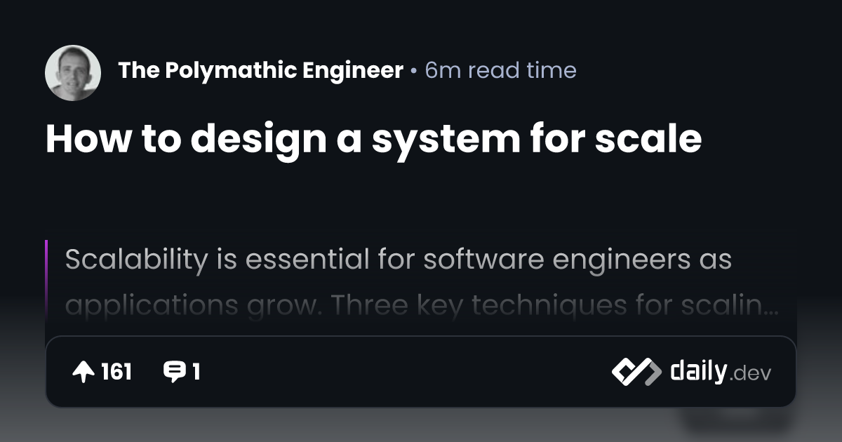 How to design a system for scale | daily.dev